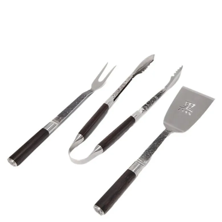 Kuro BBQ sett 3 deler brun/rustfri