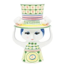 Lady with hat vase 24,5 cm grønn
