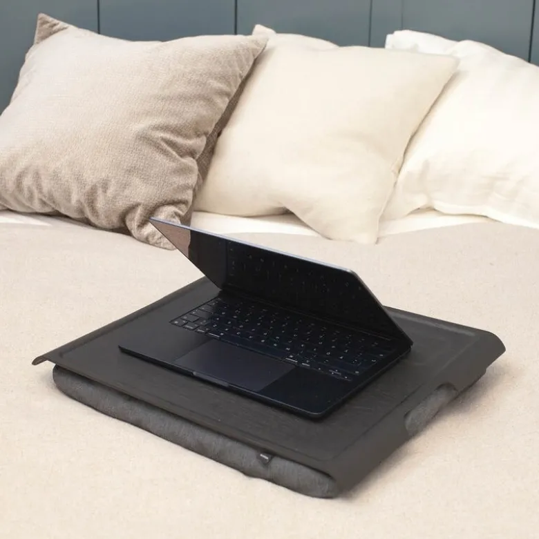 Laptray knebrett anti-slip 43x38 cm svart/grå