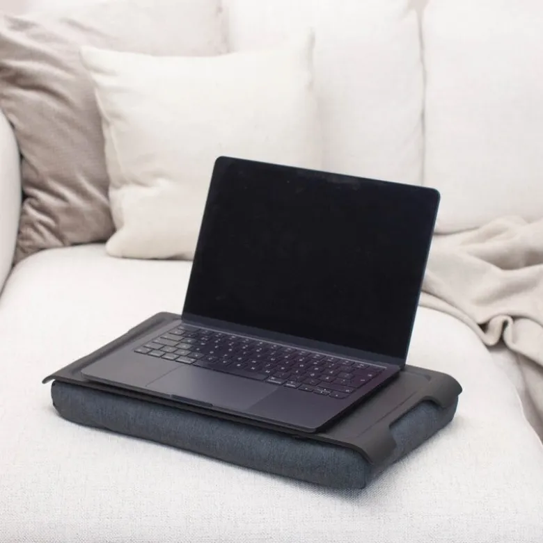 Laptray knebrett anti-slip 43x23 cm svart/grå