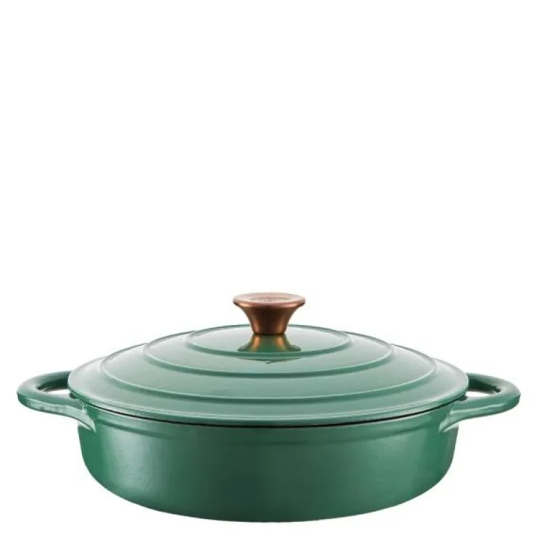 Lav støpejernsgryte 28 cm 2,5L grønn
