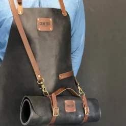 Leather forkle 80x58 cm svart