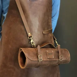Leather knivveske 41 cm brun