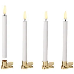 LED juletrelys m/holder 14x1,3 cm 4 stk nordic white