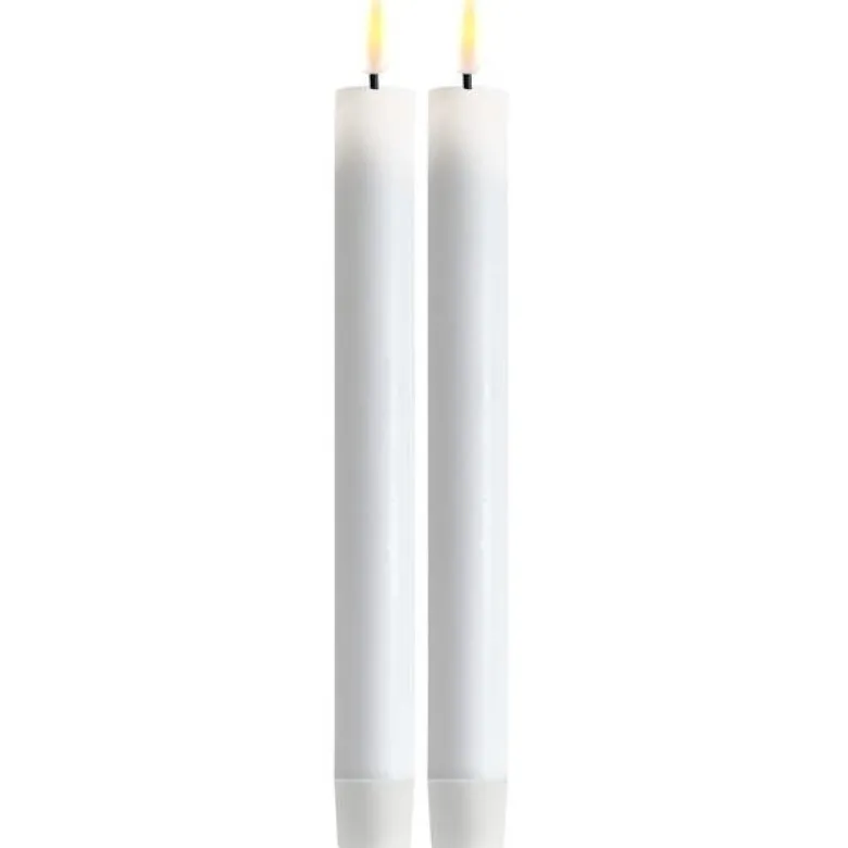 LED kronelys 2x24 cm hvit
