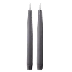 LED kronelys 2,2x22 cm 2 stk dark gray