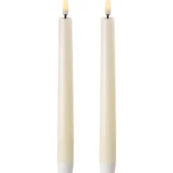 LED kronelys 20,5x2,3 cm 2 stk ivory