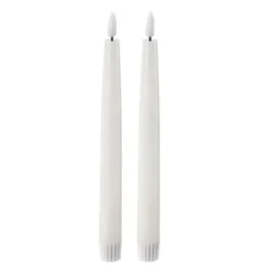 LED kronelys 2,2x22 cm 2 stk ivory