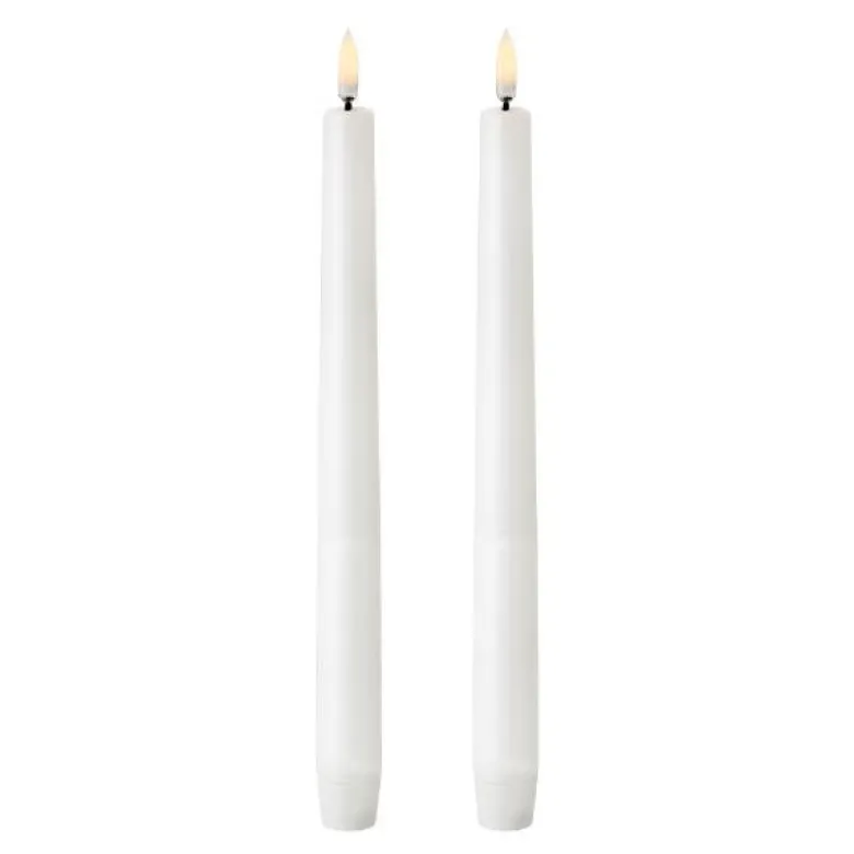 LED kronelys 25x2,3 cm 2 stk nordic white
