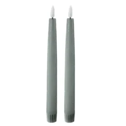LED kronelys 2,2x22 cm 2 stk sage
