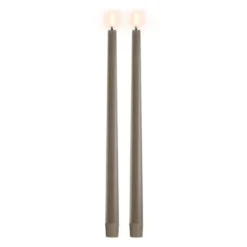 Led kronelys 32x2,3 cm 2 stk slim sandstone
