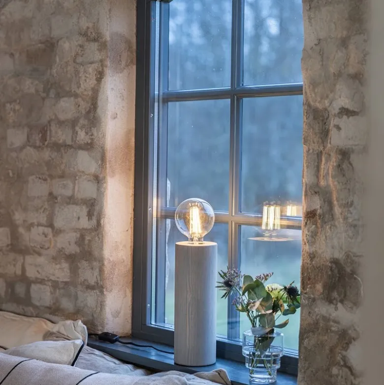 Legna bordlampe 28 cm gråbeiset