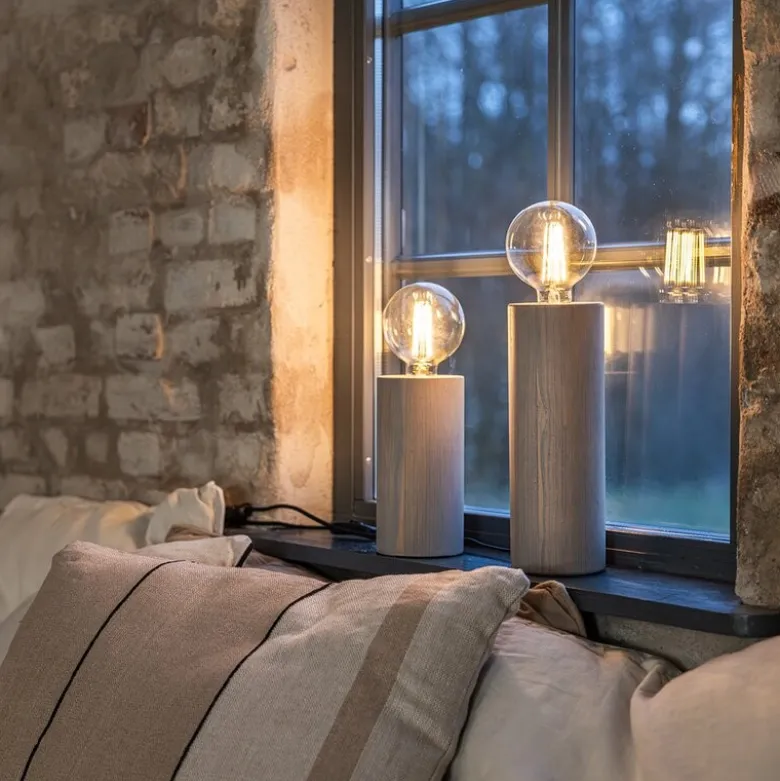 Legna bordlampe 28 cm gråbeiset