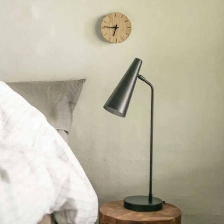Light Oak klokke 12 cm lys eik m/svart viser
