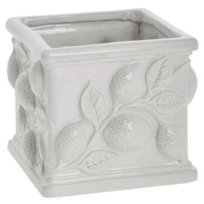Limone blomsterpotte 13 cm hvit