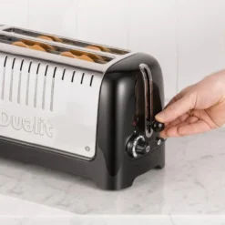 Lite brødtrister lang 4 skiver blank svart