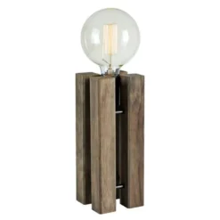 Lodge bordlampe 28 cm brunbeiset