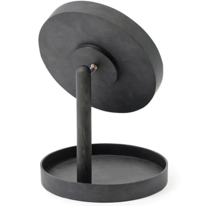Look sminkespeil med fot 25 cm mørk eik