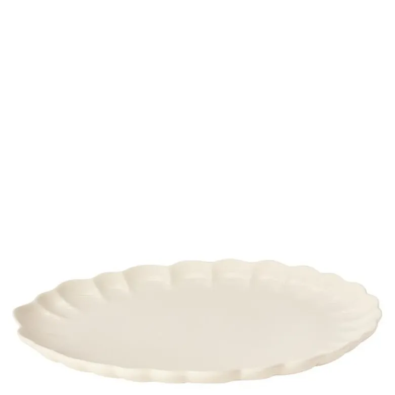 Lotus serveringsfat 41x30,5 cm krem