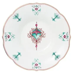 Lucia dyp tallerken 22 cm hvit/rød/grønn