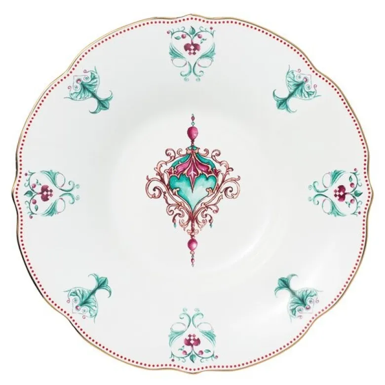Lucia dyp tallerken 22 cm hvit/rød/grønn