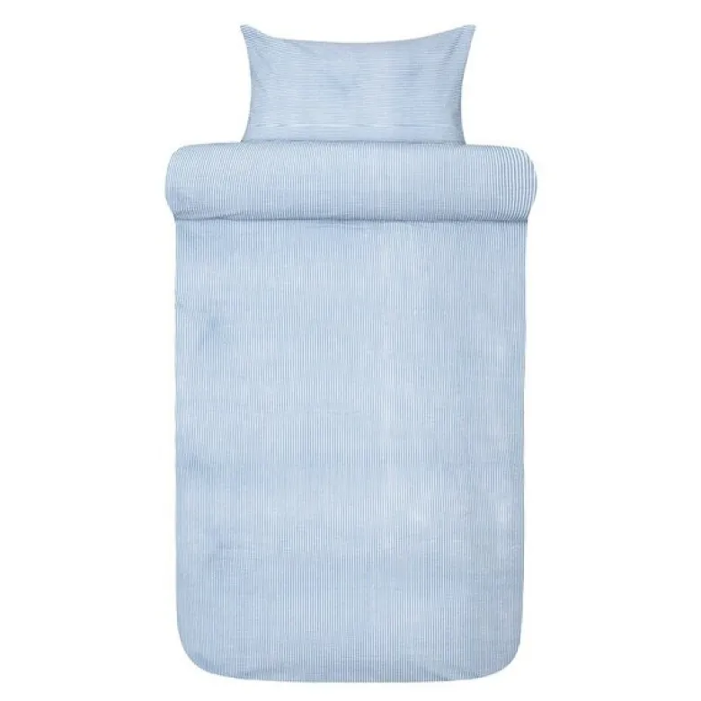 Lykke krepp sengesett 140x220 cm denimblå