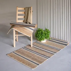Lyon jute gulvteppe 160x230 cm natur blå