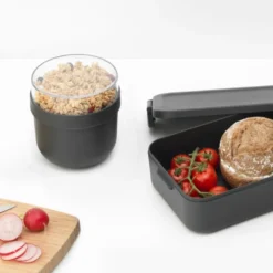 Make & Take frokost- og lunsjsett 3 deler mørk grå