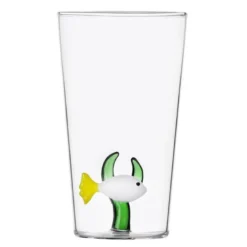 Marine Garden longdrinkglass 45 cl hvit fisk og sjøgress