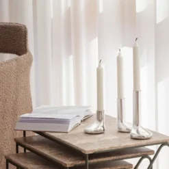 Mellow lysestake sett 3 deler sølv
