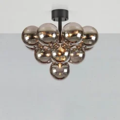 Merlot plafond taklampe 13 lys matt svart/smoke