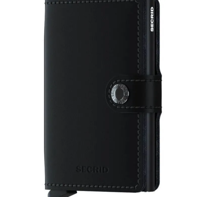 Miniwallet lommebok m/kortholder matt svart