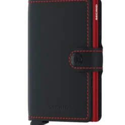 Miniwallet lommebok m/kortholder svart/rød