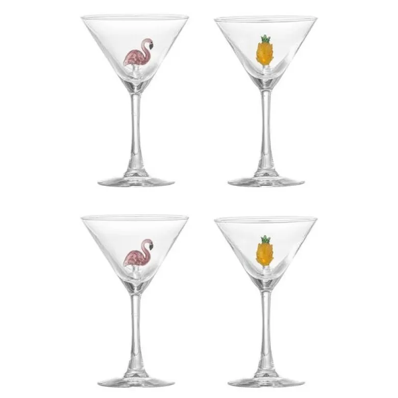 Misa cocktailglass 17cl 4 stk flamingo/ananas