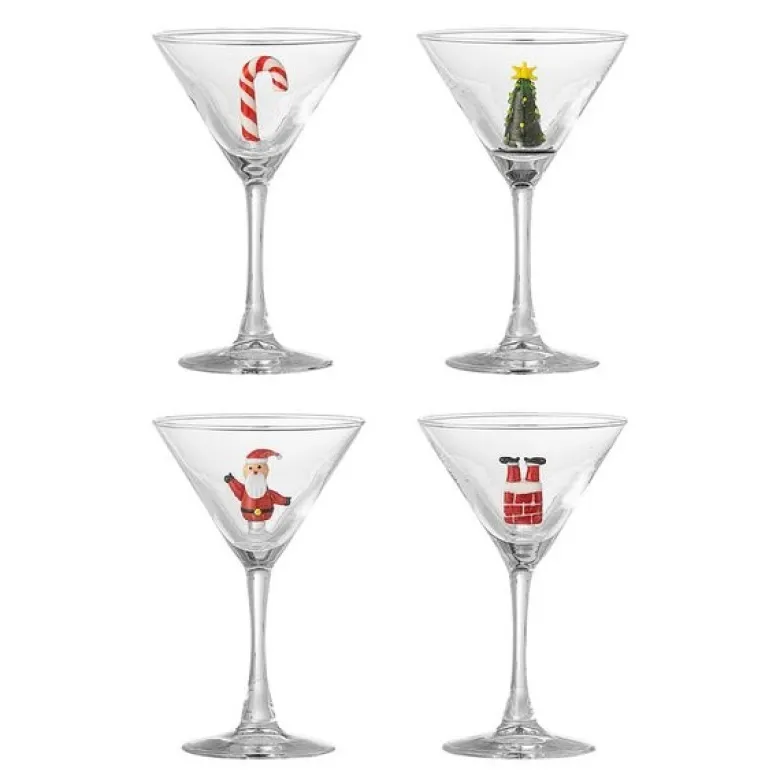 Misa cocktailglass 17 cl 4 stk klar julemotiv