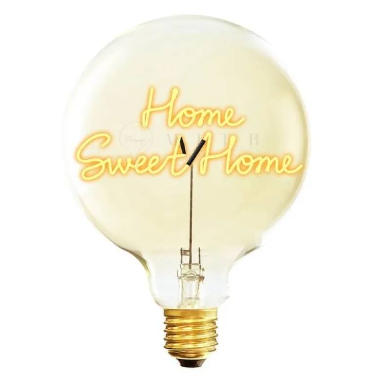 MITB lyspære LED 17 cm Home Sweet Home ravfarget