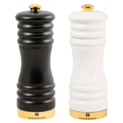 München kvernsett salt/pepper 15 cm svart/hvit/gull