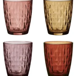 Mosaic vannglass 34 cl 4 stk shades of red