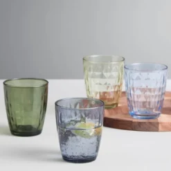 Mosaic vannglass 34 cl 4 stk shades of blue/green