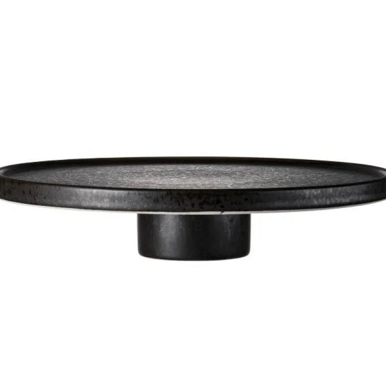 Mörke kakefat m/fot 30 cm svart