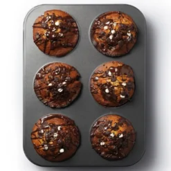 Muffinsform for 6 store muffins 35x26 cm grå