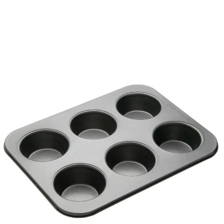 Muffinsform for 6 store muffins 35x26 cm grå