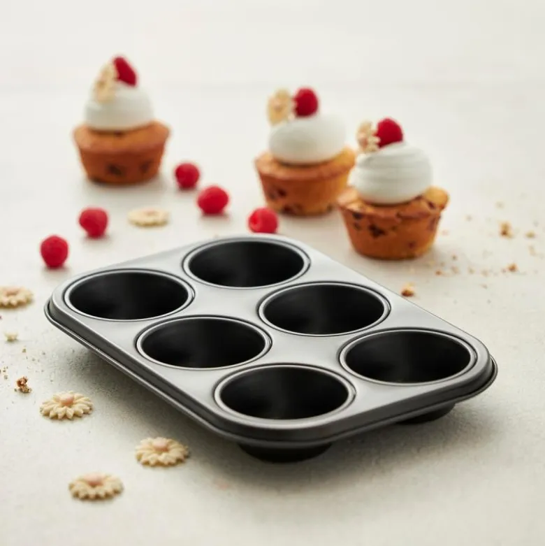 Muffinsform 6 stk 27x18,5x3 cm stål