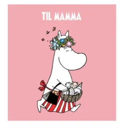 Mummi dobbeltkort 7,5x7,5 cm Til mamma rosa