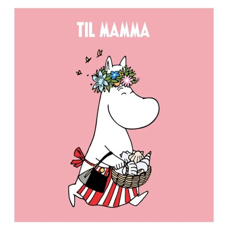 Mummi dobbeltkort 7,5x7,5 cm Til mamma rosa