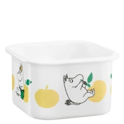 Mummi emaljeboks med lokk 1L gule epler