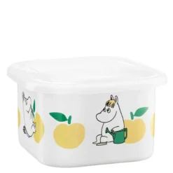 Mummi emaljeboks med lokk 1L gule epler