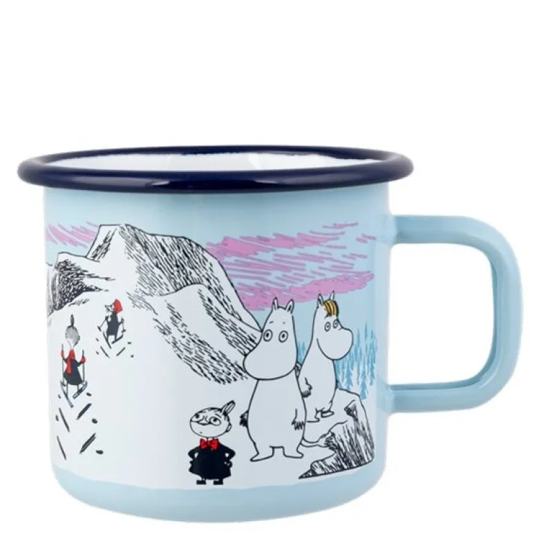Mummi emaljekopp 37 cl norsk vinter blå