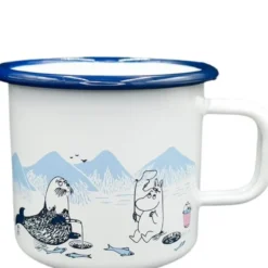 Mummi emaljekopp 37 cl vinterfiske hvit