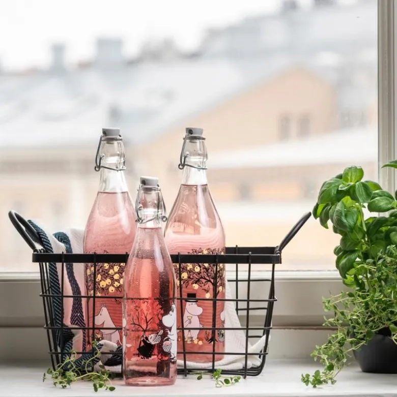 Mummi glassflaske med patentkork 1L epler